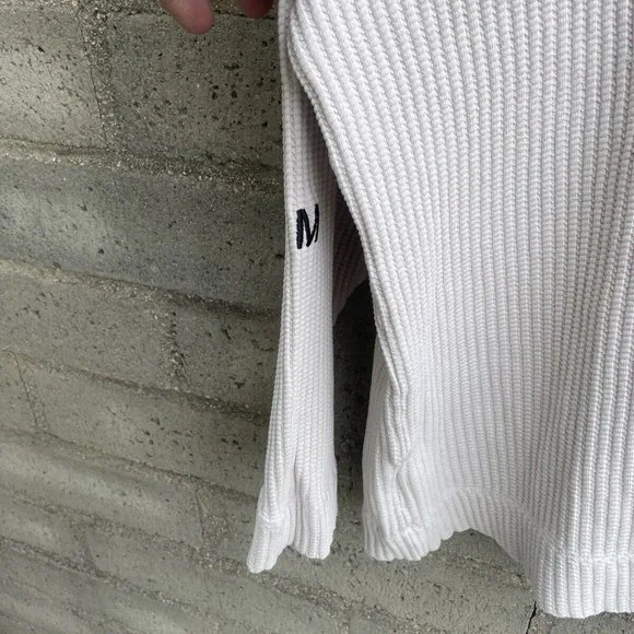 MadHappy Women Crewneck Ribbed Sweater Long Sleeve Pullover Knit Ivory SMALL NEW - Picture 3 of 7